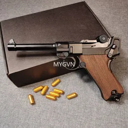 Luger P08 Pistola giocattolo laser ad espulsione di proiettili Blowback Pistola in metallo per adulti Oggetti di scena realistici per film