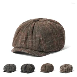 Berretti in lana berretto ottagonale per uomo e donna vintage Sboy letterario retrò pittore cappello stile inglese berretto figlio per il tempo libero caldo