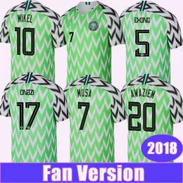 Qqq8 2018 Nigeria National Team Mens Soccer Jerseys Mikel Musa Ekong Iheanacho Awaziem Home Football Shirts Uniforms