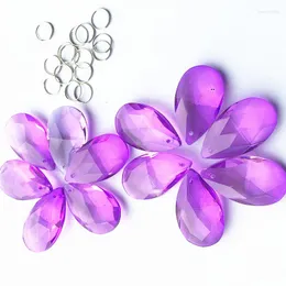 Chandelier Crystal Purple 38 22mm(50pcs) K9 Glass Pendants For Hanging Wedding Party Decoration Suncathers.