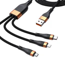 Universal 3 in 1 Multi Charging Cable OEM 65W Multiple charger cable with Type-C, Micro USB ip Port Connectors