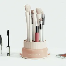 Pudełka do przechowywania Odłączane wielofunkcyjne pędzel do czyszczenia makijażu Organizator Pudełka kosmetyczna szminka szminka do powiek szelfowa łazienka łazienka