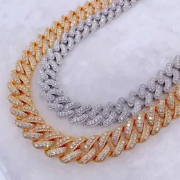 تمريرة مخصصة اختبار الماس VVS Moissanite Cuban Link Chain 6mm-24mm Hip Hop Necklace Men