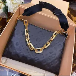 10A echtes Leder Designer-Tasche Coussin PM Umhängetaschen Umhängetasche Goldkette Tragetaschen Handtasche Geldbörse Beutel Breite abnehmbare Riemen Geldbörsen 3 Innenfächer YT5132