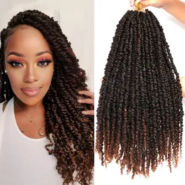 12 Strands Passion Twist Hair Synthetic Kinky Curly Hair Extensions Wholesale 1B/27 Ombre Braids Water Wave Passion Twist Crochet Braiding Hair