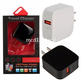 5V 3.1A EU US QC3.0 USB WALL CHARGER 18W FAST ADAPTIVE POWER ADAPTER for iPhone 11 12 13 14 Samsung S9 S10 Note 8 9 HTC M1