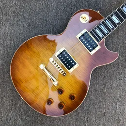 Custom shop, made in China, chitarra elettrica di alta qualità, colore Tobacco Burst, ponte Tune-o-Matic, hardware dorato, spedizione gratuita