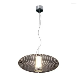 Ljushållare Comely Modern LED Pedant Light Fixture Cage Hanging Pendant Lamp vardagsrum ljuskrona Lantern Creative Metal Dining 90