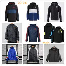 2023 2024 Long Zipper Soccer Tracksuit Arsen Hooded Windbreak 23 24 Men UTD Football Chandal Futbol Survetement HAALAND TRAINING Suit Soccer Jacket 651