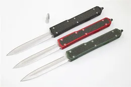 특별 제안 고급 II 106-1 Anto Auto Tactical Knife D2 더블 에지 새틴 마감 블레이드 탄소 섬유 손잡이 사냥 EDC 포켓 생존 나이프