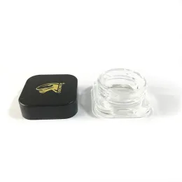 Würfelförmiges Glasgefäß, 5 ml, dicke Glasflaschenbehälter, quadratische Konzentratgläser für Lippenbalsam, Wachs, Kosmetika, kindersicher