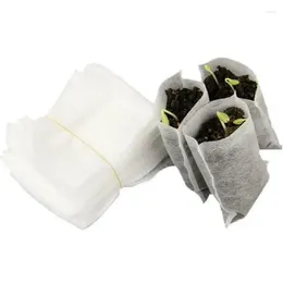 Planters 200 Pcs Grow Bags Non-woven Seedling 8 10 Cm Plant Planting Nutrition Gardening Kits