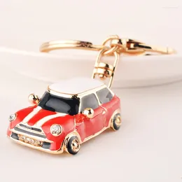 Keychains Mini Metal Car Alloy Keychain Keyring Pendant Model Key Chain Ring Holder For Cooper S JCW One Countryman Accessories