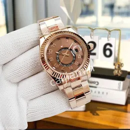 Relógios masculinos para homens relógio mecânico automático 42mm todo o aço inoxidável relógio de natação céu calendário sub dial trabalho montre de luxe