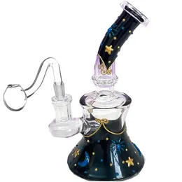 Glow In the Dark Beaker Bong Water Pipes Hookahs Shisha Glass Water Pipes Smoke Oil Rigs With 14mm Glass banger