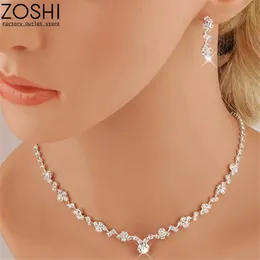 Set di gioielli da sposa Collane di lusso semplici con doppio cuore a forma di cuore Collana con catena a pendente in cristallo squisito per donna Set 231101