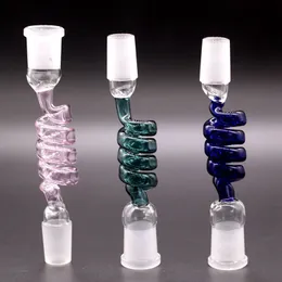 Multi Colors Glass Adapter Curved Glass Bong Adpters Rökning Pipe Adapters Oil Rigs Adapters Manlig kvinnlig gemensam ZZ