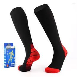 Kvinnors strumpor yisheng komprimering länge efter anti-fatigue ben elastiska starka nylon stretch män