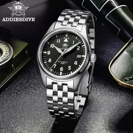 Wristwatches ADDIESDIVE Watches For Men Luxury Business Leisure Automatic Mechanical Men's Watch Fluorescent Waterproof NH35A 316L Stainless 231101