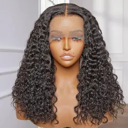 4x4 Curly Lace Front Human Hair Wig Preplucked Bob 180% brasilianische 13x4 Deep Wave Frontal Perücken für schwarze Frauen