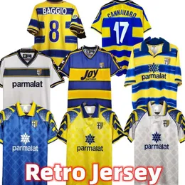 Retro Soccer Jersey 95 97 98 99 2000 Parma Home 98 99 00 Fuser Baggio Crespo Ortega Cannavaro Buffon Thuram Men Football Shirts