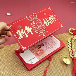 Presentförpackning 2023 Fällbara röda kuvert år av Hongbao Tassels Lucky Packets Chinese Spring Festival Money Bag Wedding Party