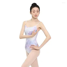 Scen Wear Ballet Dance Leotard Sling Rygglös elastisk Yoga kläder Gymnastik Bodysuit Ballerina Dancewear Basic Physical Training