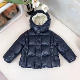 Neue Baby-Kapuzenjacke Winter Knopfreißverschluss für Wärme Kinder Daunenmantel Größe 100-160 Einfarbiger Kindermantel Nov05