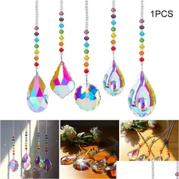 Gartendekorationen Classic Crystal Suncatcher Window Hanging Rainbow Maker Prisms Bedroom Ornaments Christmas Tree Dh2Ml