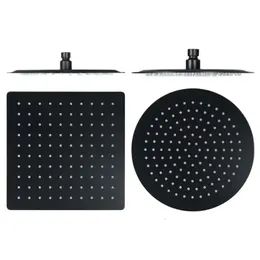 Bathroom Shower Heads BAKALA Round Square Stainless Steel Ultra-thin Showerheads 16/12/10/8 Inch Rainfall Shower Head Rain Shower BLACK Finish 231102