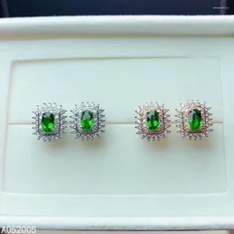 Dingle örhängen kjjeaxcmy fina smycken 925 sterling silver inlagd naturlig ädelsten diopside kvinnliga öronstänger lyxigt stödtest