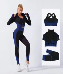 23pcs Kadın Dikişsiz Yoga Set Gym Giyim Sporları Brashirtsleggings Yüksek Bel Egzersiz Kıyafeti Fitness Kadın Takip 20206181678