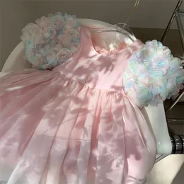 Flickans klänningar Princess Dress for Girls Evening Clothes Kid Ceremonial Robe Fille 1-9T Costume Fluffy Puff Tutu Vestido Toddler Prom Dress 230403