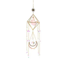 Decorazioni da giardino Carillon di vento Cristallo Luna Catcher del sole Prismi di diamanti Ciondolo Sogno Arcobaleno Chaser Appeso Goccia Wi Dh7Wc