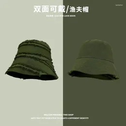 Berets اليابانية على الوجهين ارتداء القبعات دلو متلازمة النساء قبعة واقية من Sunder Summer Travel Travel تظهر وجهًا صغيرًا غير رسمي متعدد الاستخدامات.