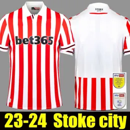 Qqq823 24 Stoke City Mikel Campbell maglie da calcio Smith Fletcher Powell Marrone Clucas Home Kit 2023 2024 Baker Uomo Bambini Kit Calcio