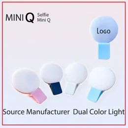 SF02 Mini Q Cep Telefonu Yazdırılabilir Logo ve Çift Renkli LED Selfie Light Şarj Modeli ile Dolgu Işığı