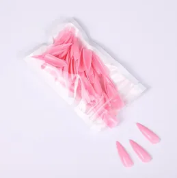 100pcsset Solid Color False Nails Long Ballerina Simple Fake Nails Extension Nails Art UV Gel Acrylic Manicure Full Nail Tips 0569774197