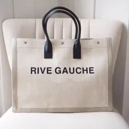 الأزياء النسائية Rive Gauche Travel Tote Beach Bag Luxury Weekender Designer Linen Linen Linen Clutch Shop Bag Blags Mens Mens Summer Crossbody Gym Counter Sling Canvas Canvas