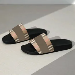 Nieuwe Vintage tartan slippers sandaal rubber slide sandale dames heren luxe Designer Mule plat 5 kleuren buiten reizen zwembad zwart Sliders Casual schoenen Zomerstrand