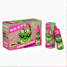 vape desechable puff 12k 12000 vapes descartáveis pré-preenchidos marca waspe ecigarette 650mah recarregável 2% 5% 20ml dispositivo vaper cigarro UE Espanha França personalizado