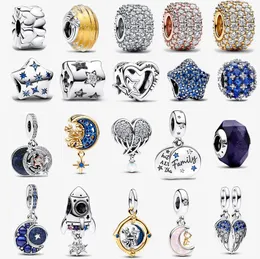 925 Srebrny fasetowany niebieski murano szklany urok DIY Fit Bransoletka pandoras dla kobiet designerka naszyjnik Wysokiej jakości prezenty świąteczne biżuteria świąteczna z pudełkiem