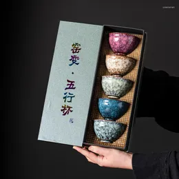 Cups Saucers Boutique Kiln Change Tea Cup Master Ceramic Set Bowl Hushållens present Bygg en fem-