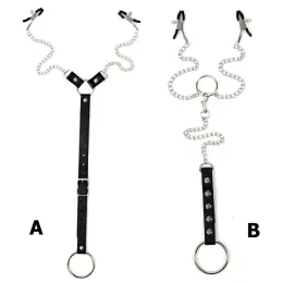 Braçadeiras para mamilos, corrente de metal com anel peniano para homens, gay, bdsm, bondage, brinquedo sexual adulto para flertar, clipes sm, jogo de fetiches