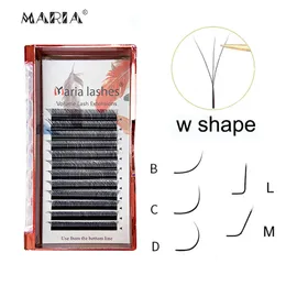 Narzędzia do makijażu Maria 3D W w kształcie miękkiego rozszerzenia rzęs 007 brązowe rzęsy hurtowe naturalne łatwe wachlarze y klastry prywatne wytwórnie 230403