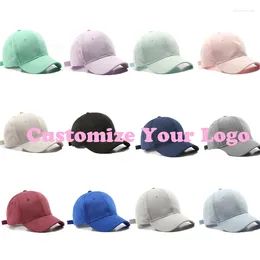 Gorras de bola Logotipo personalizado Sombrero de gamuza Gorra de béisbol bordada Snapback para hombres Mujeres Otoño Invierno Sólido Retro Ajustable Hip Hop