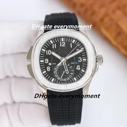 Relógios masculinos de super qualidade 5164A relógio mecânico automático de fuso horário duplo 40,8 mm cal.324 PPF feito de fábrica safira aço inoxidável relógio à prova d'água pulseira de borracha-1