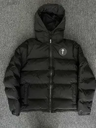 2023 Mode Men Black Trapstar Down Jacket Irongate Löstagbar huva Etter broderad hoodie Vintervärme Mänrockar Jackor