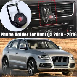 Bilhållare Biltelefoninnehavare för Audi Q5 2010-2016 Air Vent Mount Car Bracket GPS Stand 360 grader Rotertable Support Mobile Biltillbehör Q231104