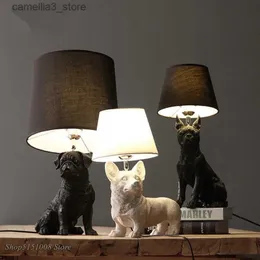 Masa lambaları Danimarka köpek köpekleri masa lambaları siyah/beyaz hayvanlar masa lambası yatak odası başucu çocuk odası oturma odası ev dekor aydınlatma fikstürleri q231104